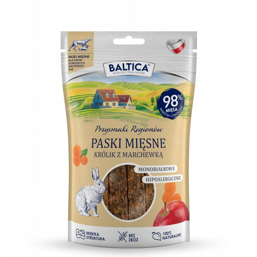 Przysmaki dla psów Baltica paski mięsne królik z marchewką 90 g