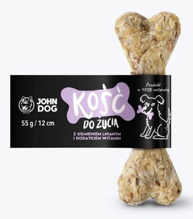 John Dog Kość do żucia z siemieniem lnianym i witaminami 12 cm